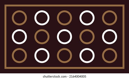 fondo marrón con círculos blancos y beige