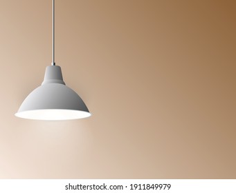 Brown background with white chandelier
