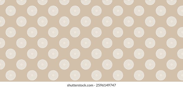 Brown background and white polka dot vector seamless pattern with circles