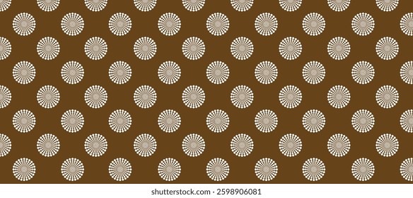 Brown background and white polka dot vector seamless pattern with circles