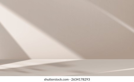 Brown Background,Blur gradient light, shadow on wall interior studio background for product display,Beige Abstract background for Autumn banner,Vector 3D podium stand for spring, summer website banner
