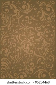 Brown background,Brown abstract floral background design.