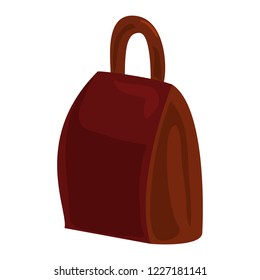 Brown backpack icon. Cartoon of brown backpack vector icon for web design isolated on white background