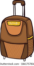 Brown bag, illustration, vector on white background.