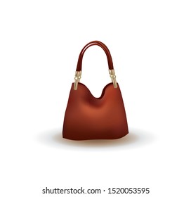 Brown bag on white background, vector