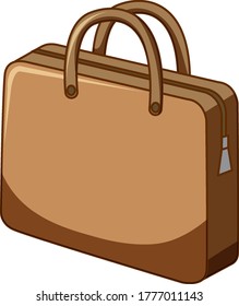 Brown bag on white background illustration