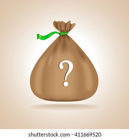 Brown bag. Vector illustration