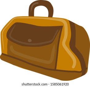Brown bag,
vector illustration. The icon symbolizes luggage for travel.