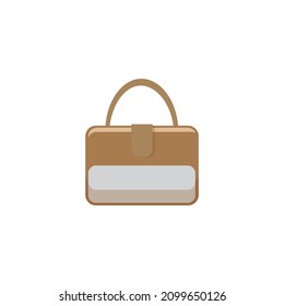Brown bag. Brown woman bag. This fashion-themed vector illustration can use for icons, logos, stickers, patches, labels, signs, badges, certificates, or flayer decorations.