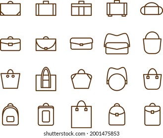 Brown bags, illustration, vector on a white background.