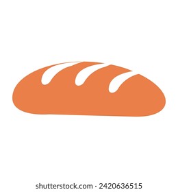 Brown Baguette Icon Vector Illustration