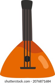 Brown balalaika, illustration, vector, on a white background.