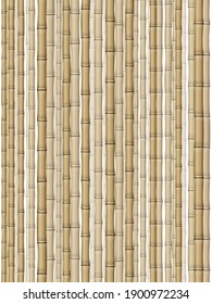 Brown bamboo stick pattern background. Vector illustration.