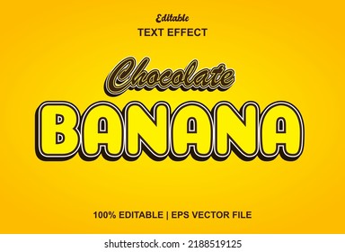 Brown Banana Text Effect With Yellow Color 3d Style Editable.