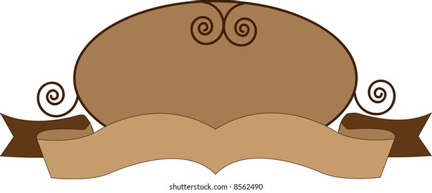 brown banner with decoration