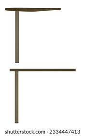 Brown bar table. vector illustration
