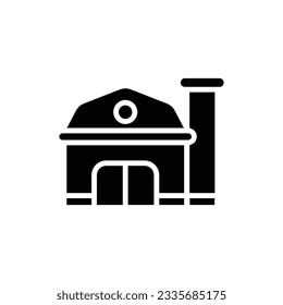 brauner Stall mit ausgefülltem Symbol, Vektorgrafik