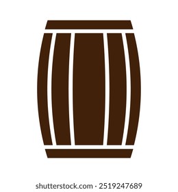 Brown Barrel Icon Vector Illustration