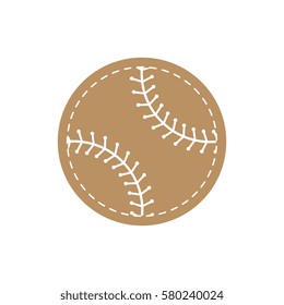 Brown baseball ball isolated on a white background