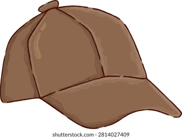 Brown Baseball Cap Accessory Illustration