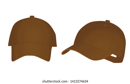 Brown baseball cap. vector illustration