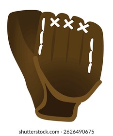 Brown baseball glove. vector illustration