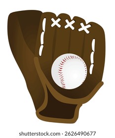 Brown baseball glove. vector illustration