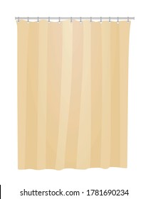 Brown bathroom curtain. vector illustration