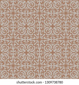 Brown Batik Vintage Seamless Pattern