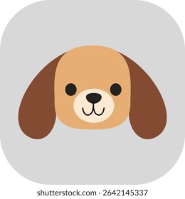 Brown beagle dog face icon	