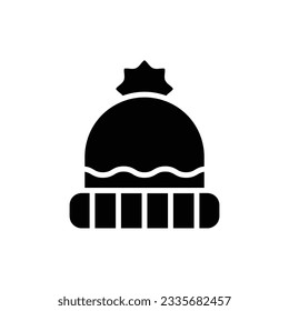 Brown Beanie Filled Icon Vector Illustration