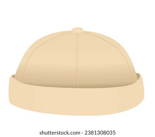 Brown beanie hat. vector illustration