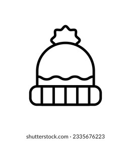 Brown Beanie Outline Icon Vector Illustration