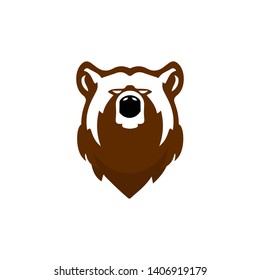 brown bear with beard logo