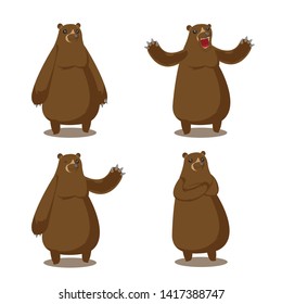 Brown Bear Cartoon Animal Character Vector