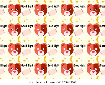 brown bear cartoon character pattern on yellow background
