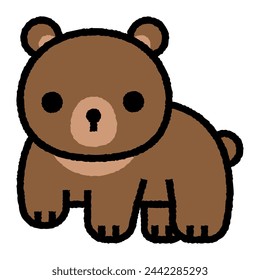 brown bear cartoon roughen filled outline icon for decoration, website, web, mobile app, printing, banner, logo, poster design, etc.