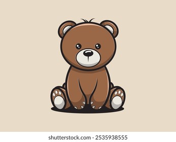 brown bear cartoon vector illustration