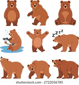 Personaje de oso pardo Actividad Ilustraciones