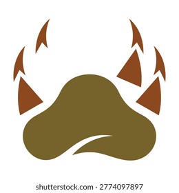Brown bear claw marks on ground, symbolizing wild animal presence in natural habitat, wilderness and outdoor adventure