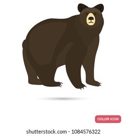 Brown bear color flat ico for web and mobile design