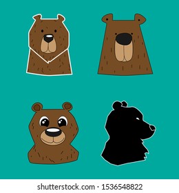 Brown bear in different interpretations.
