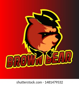 Brown Bear esport logo template