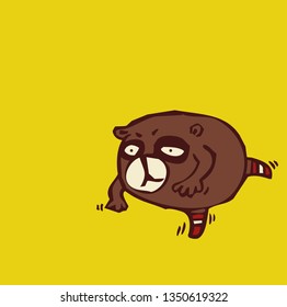 brown bear  exercise  vector illustration  character cartoon