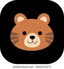 Brown bear face icon Vector