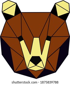 Brown bear face vector,vector illustration.