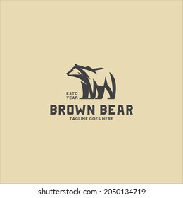 Brown Bear Grizzly Logo Design Vector Image