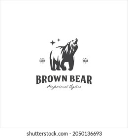 Brown Bear Grizzly Logo Design Vector Image