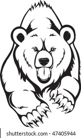 Brown Bear grizzly. Vector