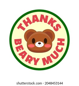 brown bear head character vector